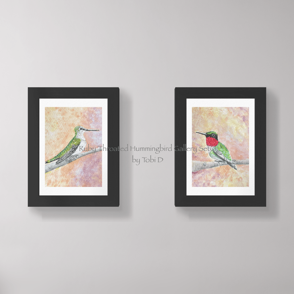 “Ruby Throated Hummingbird&nbsp;Pair”
